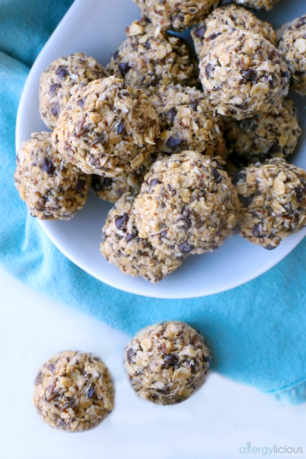 The Best No Bake Protein Balls (vegan + gluten free) - Allergylicious