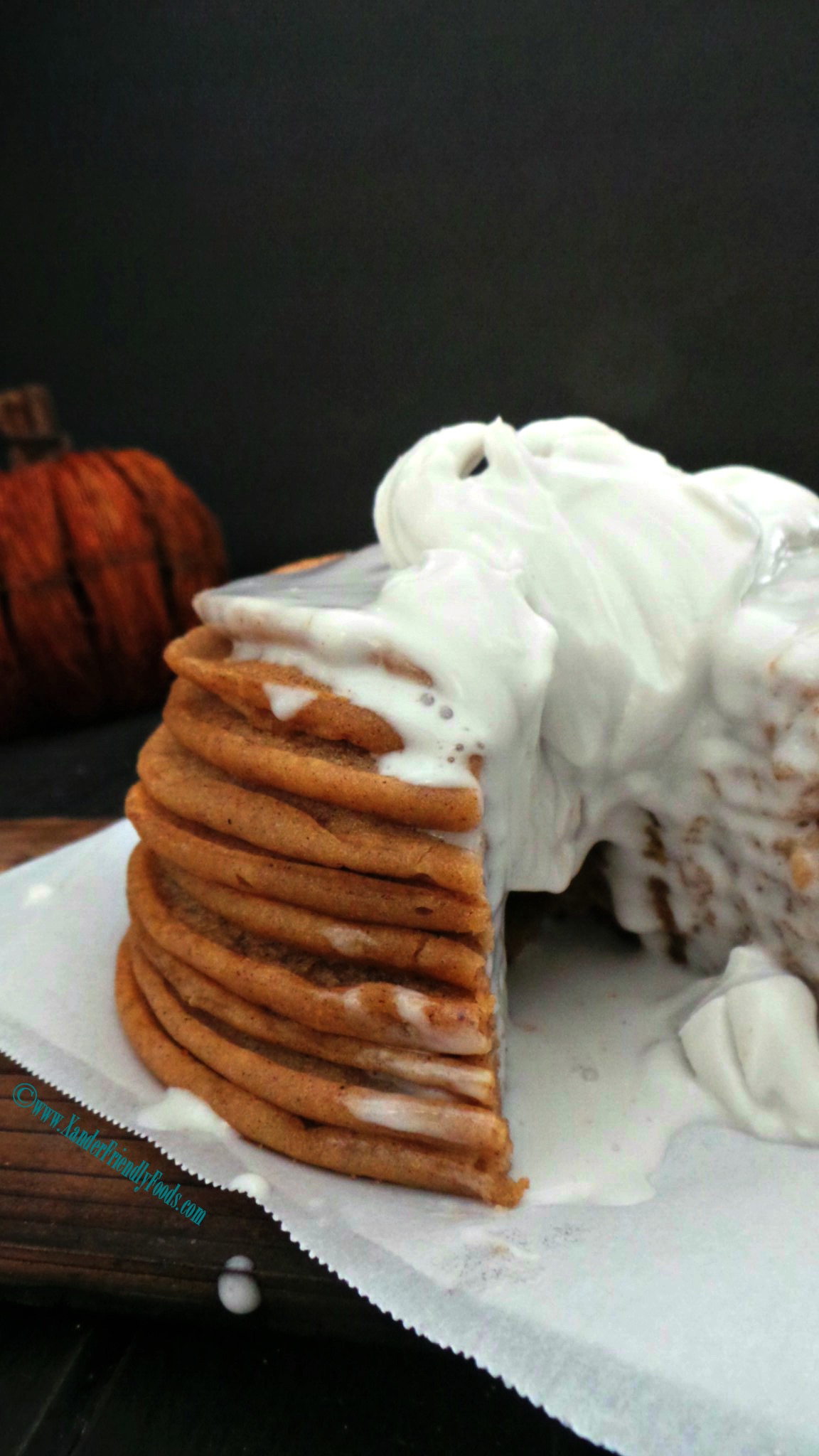 Gluten-free Pumpkin Spice pancake with whip