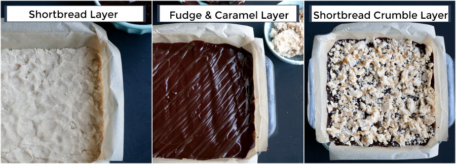 how to make shortbread fudge bars