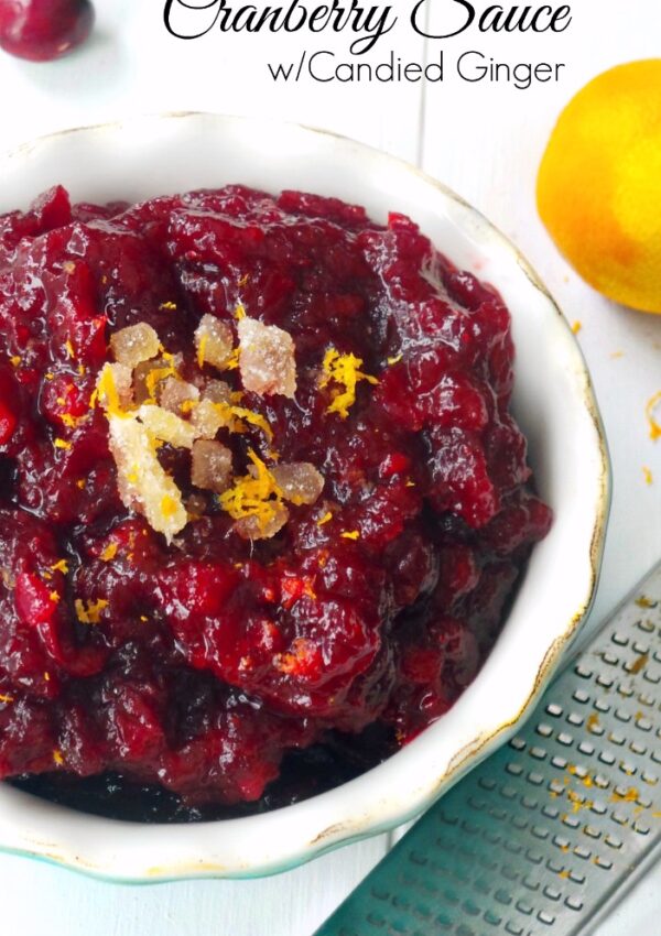 Cranberry sauce with candied ginger