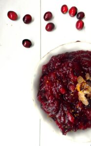 Cranberry sauce with candied ginger, V, GF, NF