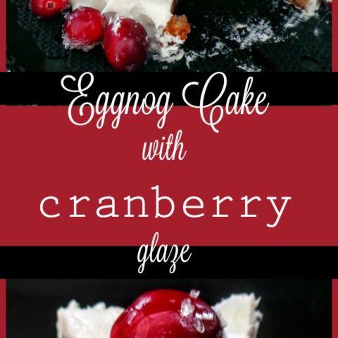 Vegan Eggnog Cake with Cranberry Glaze