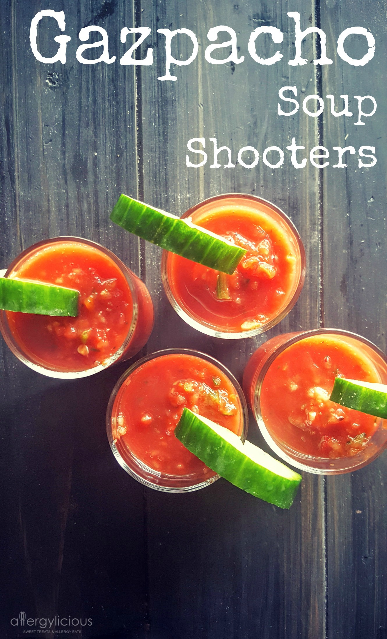 Bring the party to your mouth with easy to make, veggie packed, Gazpacho Shooters. 