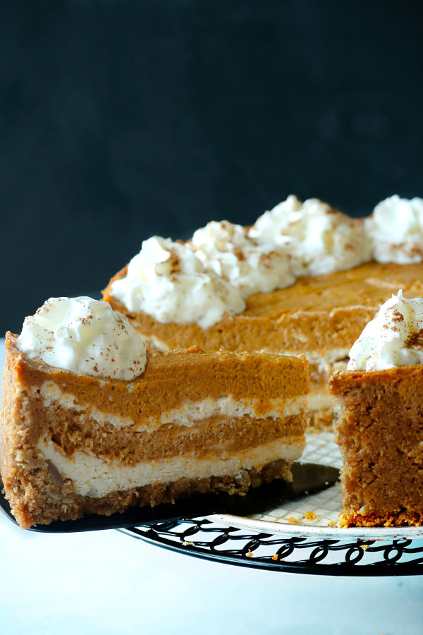 pumpkin cheesecake served