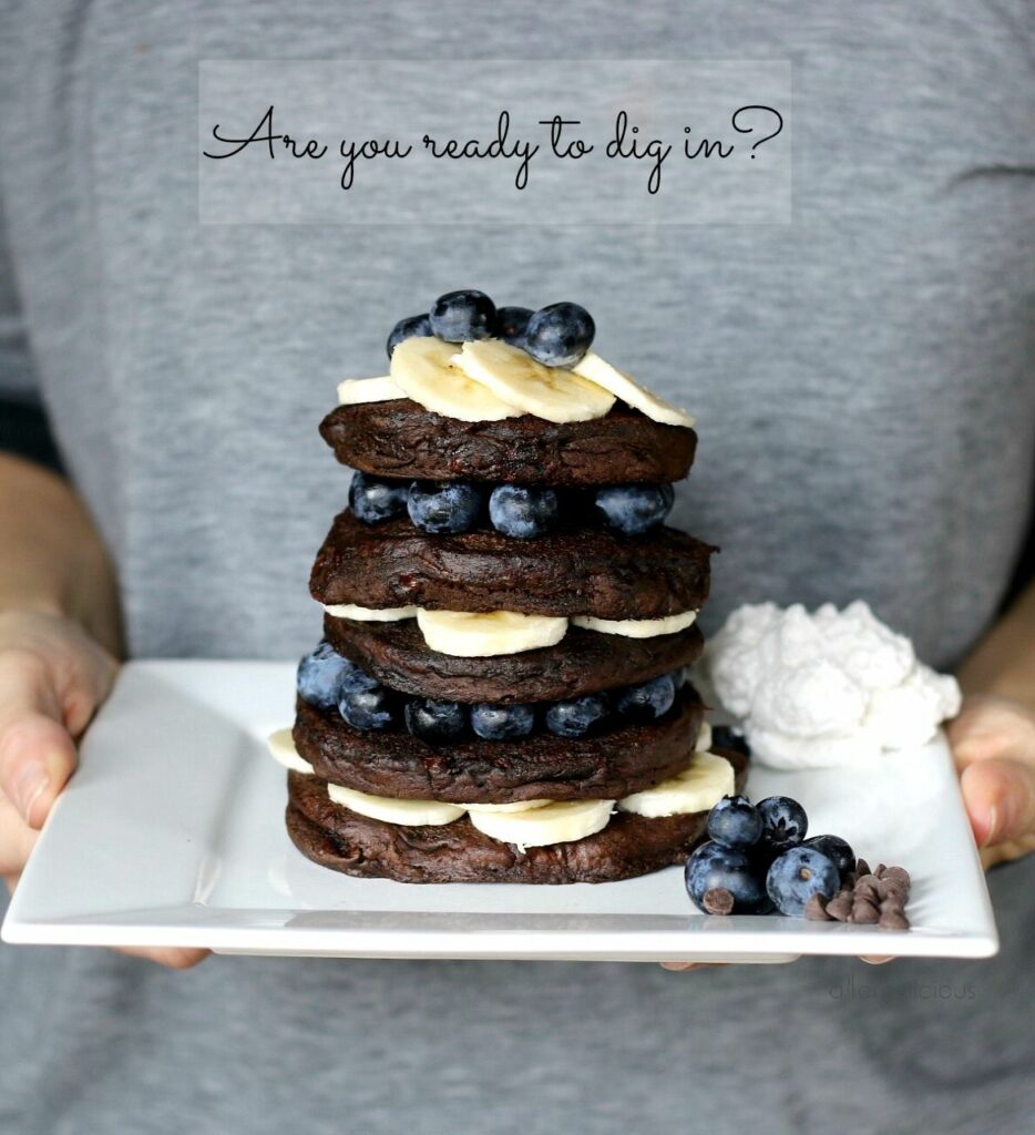 Go ahead, "Treat Yo'Self" with some Chocolate Pancakes with Chocolate Chips because this breakfast delight is Vegan & Gluten-free :)