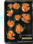 Super easy,Homemade Salt and Vinegar Mashed Sweet Potato made with malt vinegar and sea salt. Completely addicting and perfect for parties!