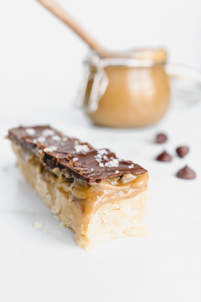 allergy friendly homemade twix bar cookie