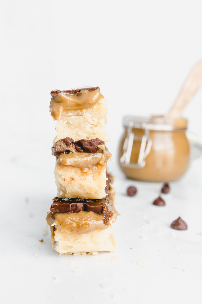 stacked homemade twix bar