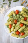 Rigatoni with pretzel pesto