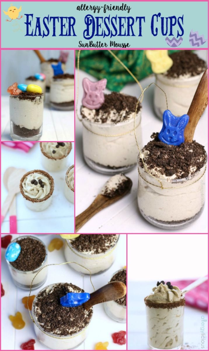 No-Bake, allergy-friendly, SunButter mousse cup. Perfect for the kids this Easter