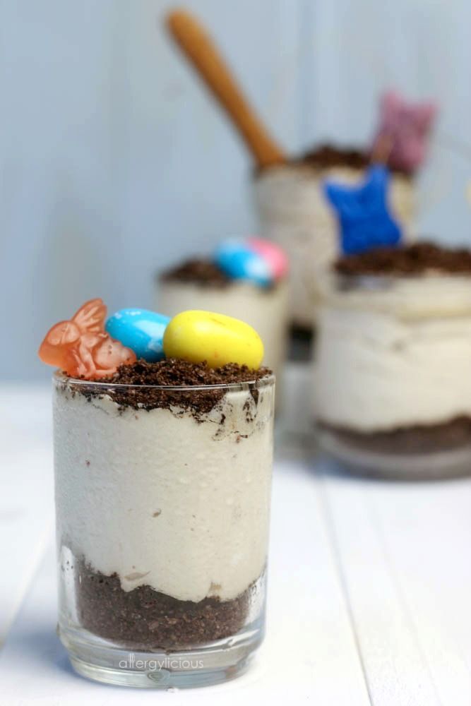 No-Bake, allergy-friendly, SunButter mousse cup. Perfect for the kids this Easter