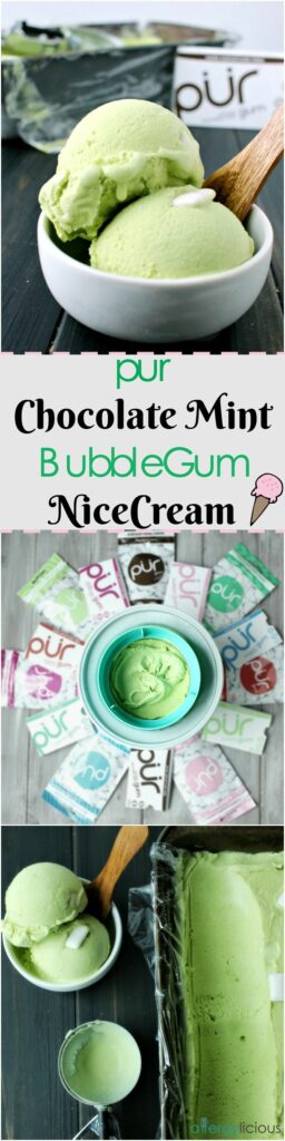 You won't believe this Chocolate Mint BubbleGum Nice Cream is actually healthy! Thanks to PUR gum and a few special ingredients. 