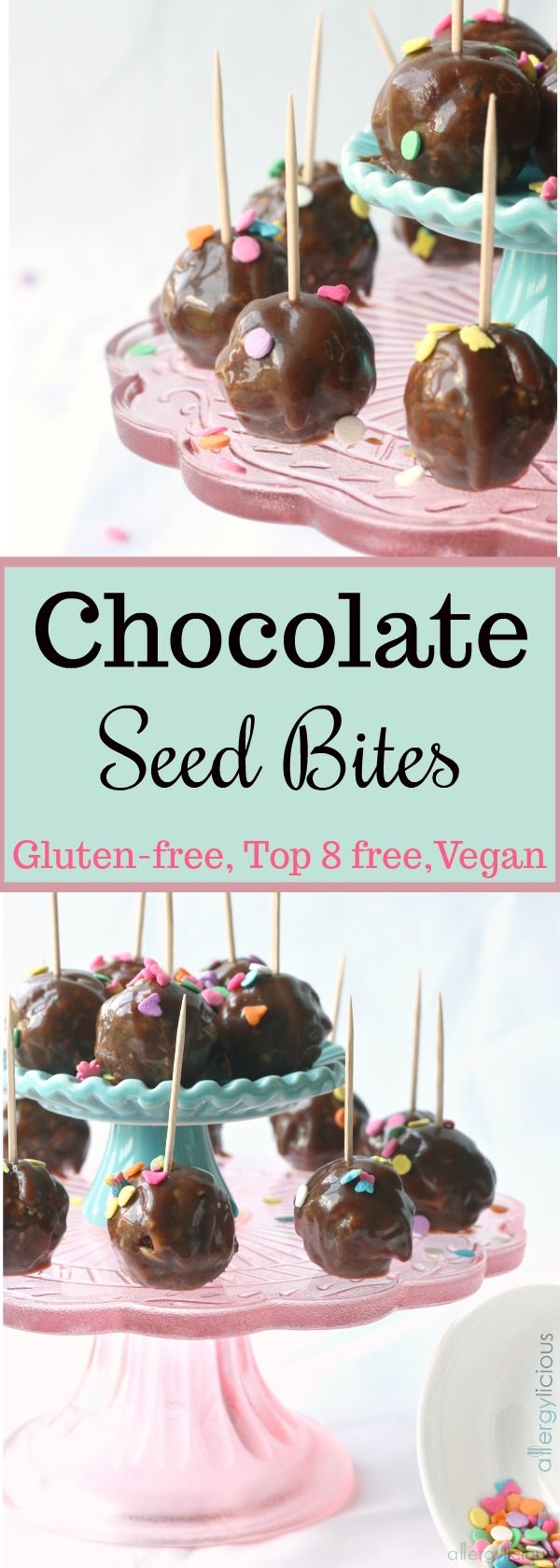 Wholesome Chewy Chocolate Seed Bites are a delicious, no bake, top 8 free snack