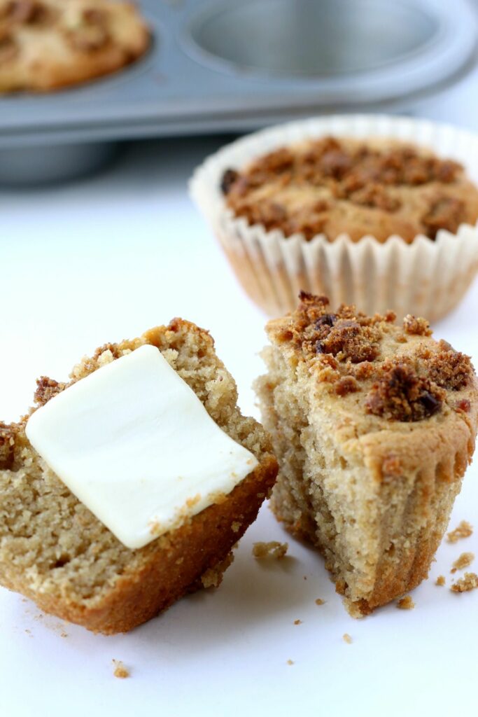 Gluten Free Carrot Cake Muffin topped with Enjoy Life Foods, baked chewy bar