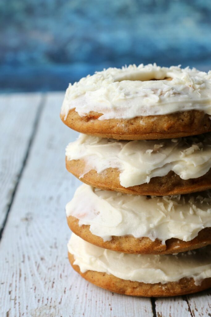 Treat yourself to a delicious carrot cake donut. And have 2 because their vegan & gluten-free.