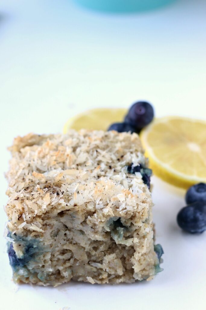 Each delightful bite of this Blueberry Lemon Snack Cake is bursting with fresh berries, lemon & sweet coconut. 