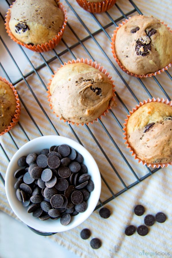 Chocolate Banana Split Muffins from Eat Dairy Free - Allergylicious