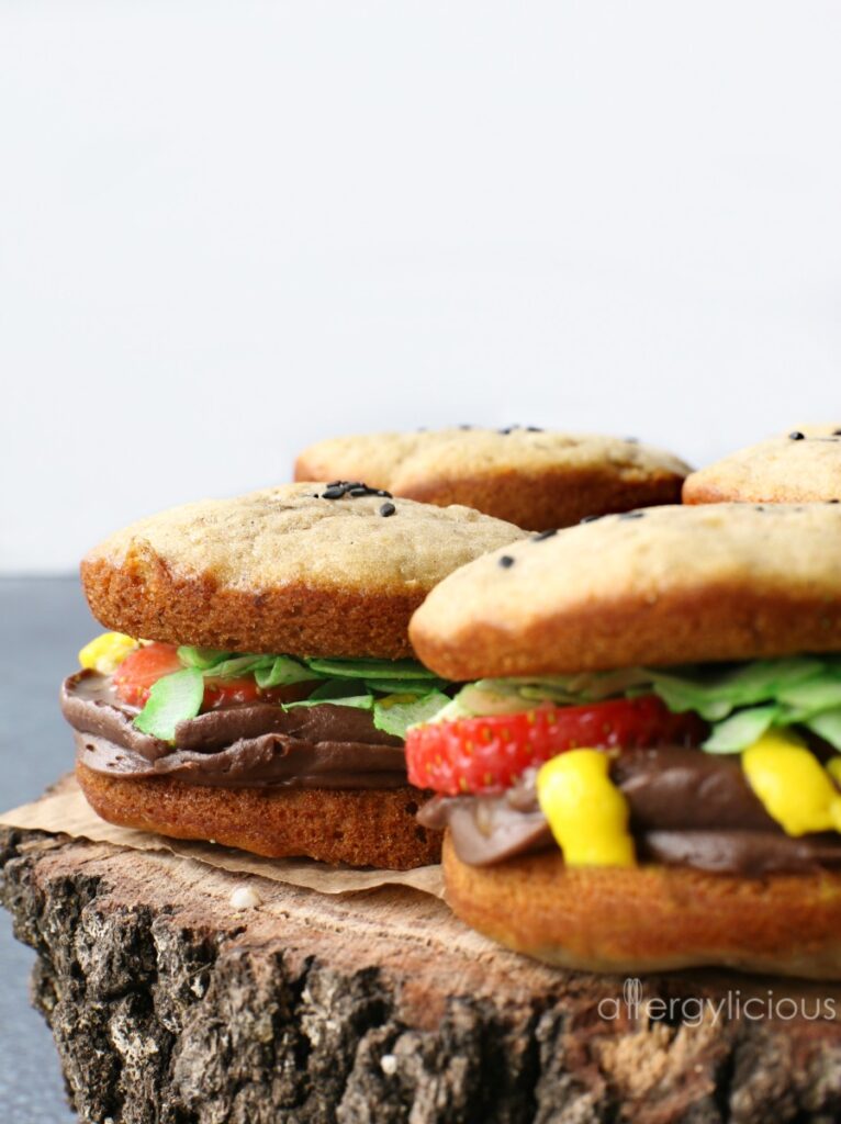 whoopie pie burgers side view