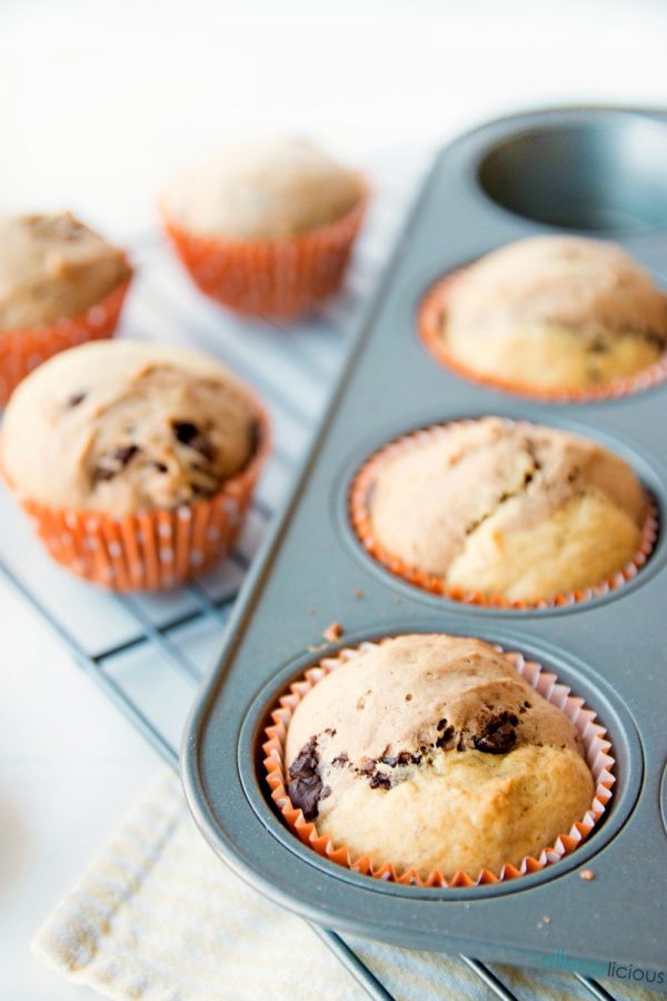 Chocolate Banana Split Muffins from Eat Dairy Free - Allergylicious