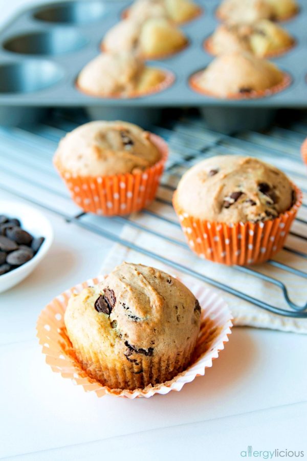 Chocolate Banana Split Muffins from Eat Dairy Free - Allergylicious