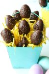 Vegan chocolate cookie dough eggs