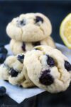 close-up of blueberry lemon cookies