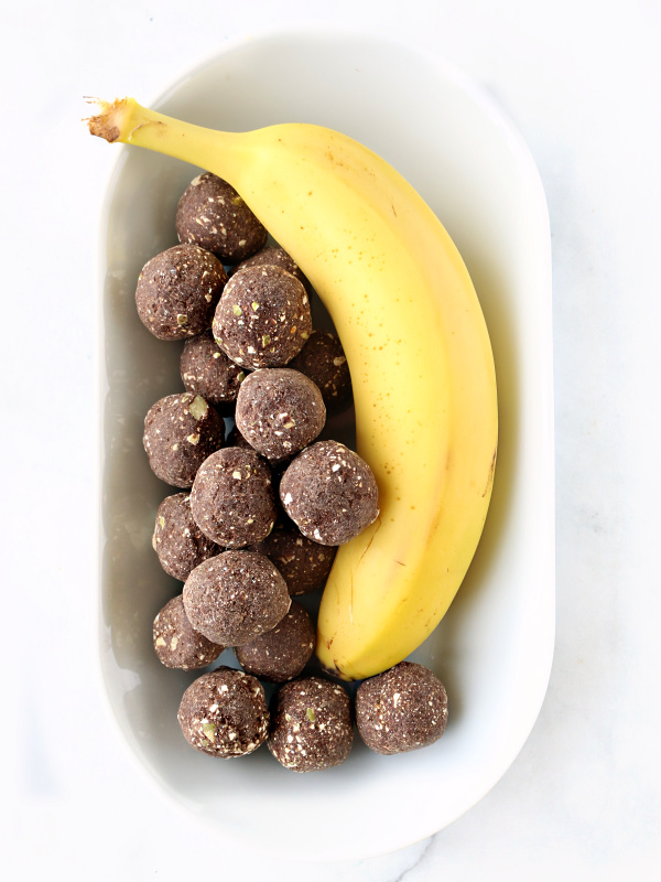 Banana hugging protein bites