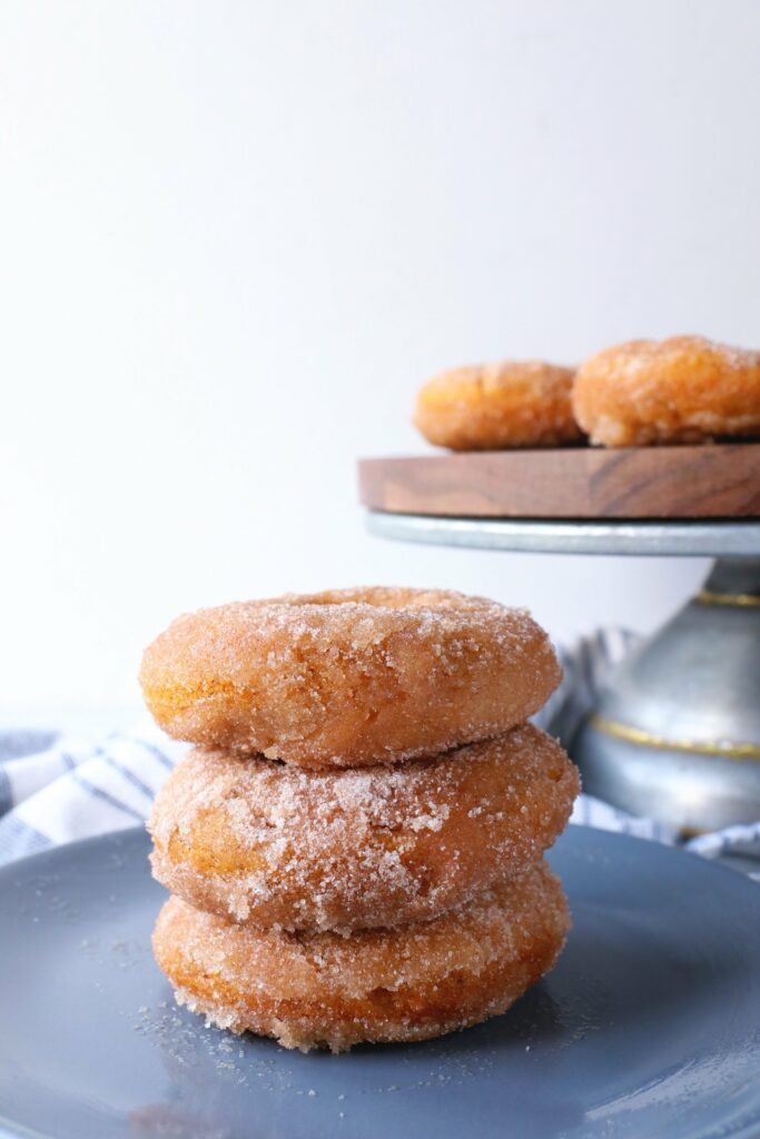 a serving of cinnamon sugar pumpkin donuts