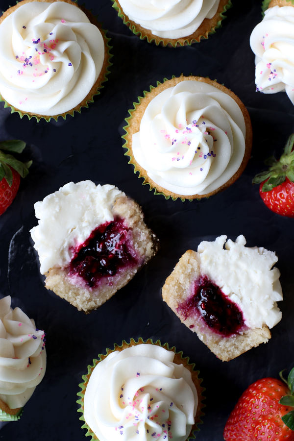 berry filled vegan cupcakes