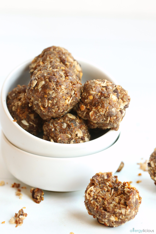 The Best No Bake Protein Balls (vegan + gluten free) - Allergylicious