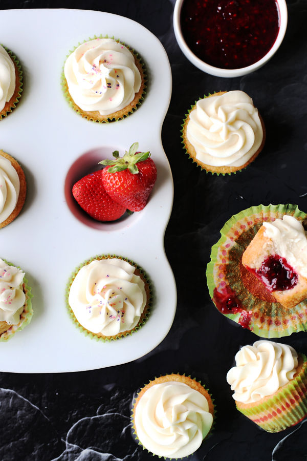 berry filled vegan cupcakes