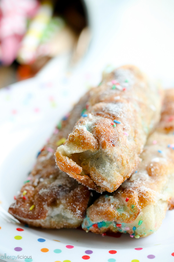 Dessert Egg Rolls (Chocolate Cake & Cream Cheese filled) · Allergylicious