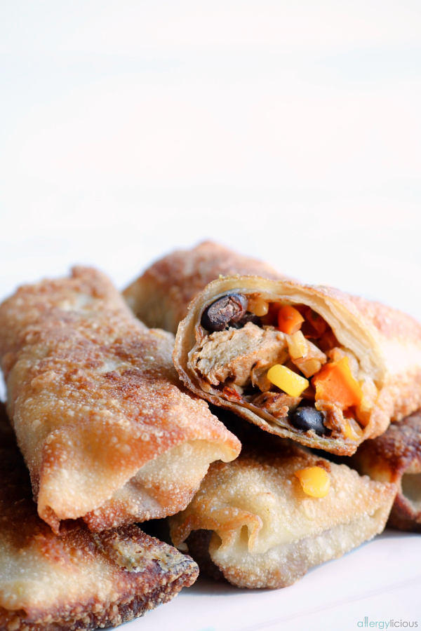 delicious, crispy vegan tex mex egg rolls