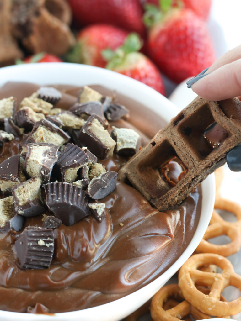 SunButter Fruit Dip is delicious with waffle dippers