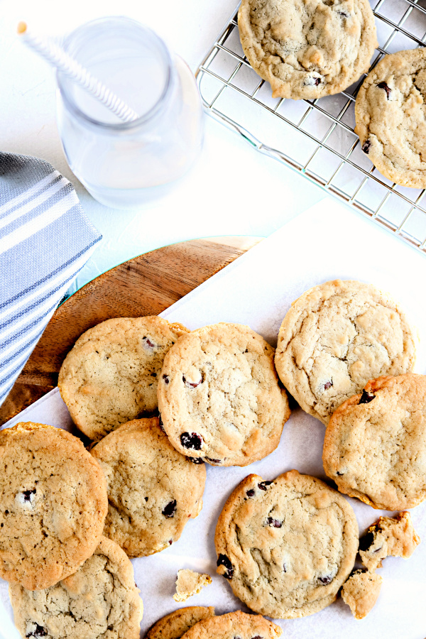 plated allergen free chocolate chip cookies