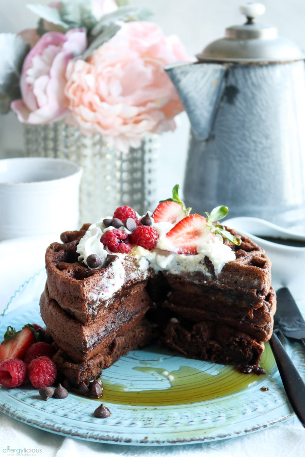 chocolate chip brownie waffles