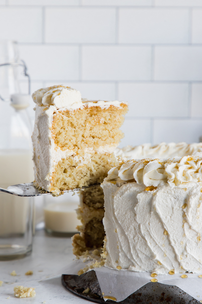 vegan vanilla layer cake