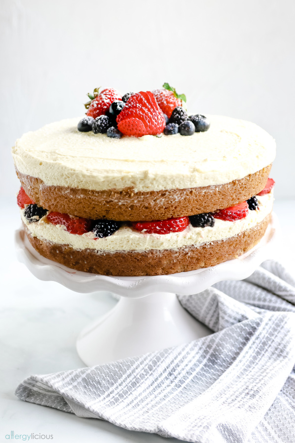 Amazing Vegan Vanilla Cake (gluten free option) · Allergylicious