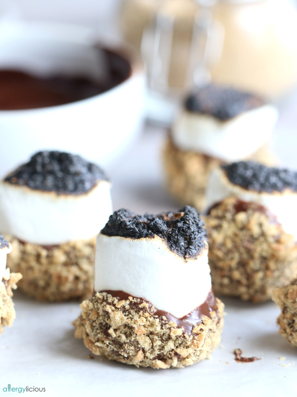 toasted allergy-friendly s'mores pops