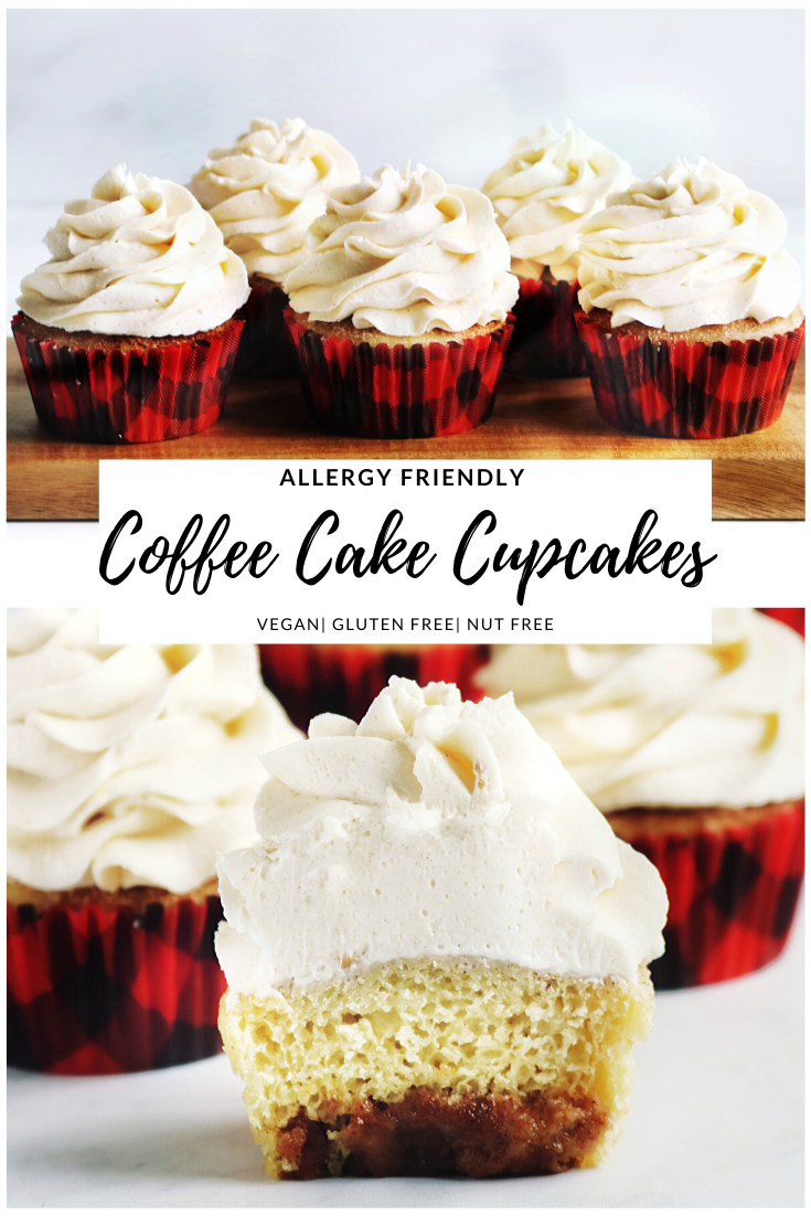 Vegan Coffee Cake Cupcakes {with Brown Sugar Cinnamon Frosting