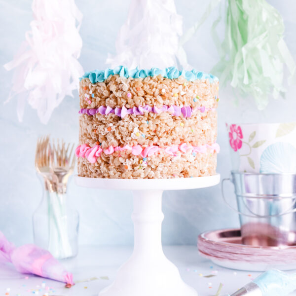 Rice Krispie Treat Cake (vegan + allergyfriendly) Allergylicious