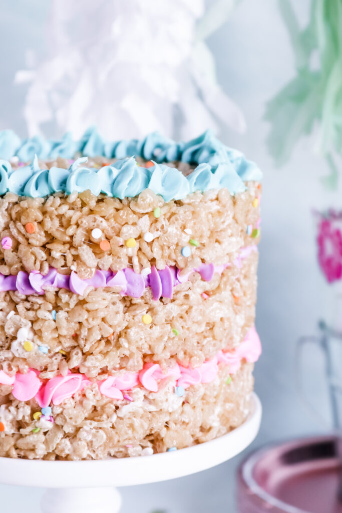 Patriotic Rice Krispies Treat Cake - Mom Loves Baking