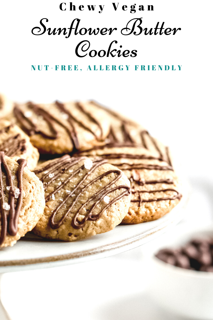 Easy Chewy Sunflower Butter Cookies Vegan Gluten free, Nut free