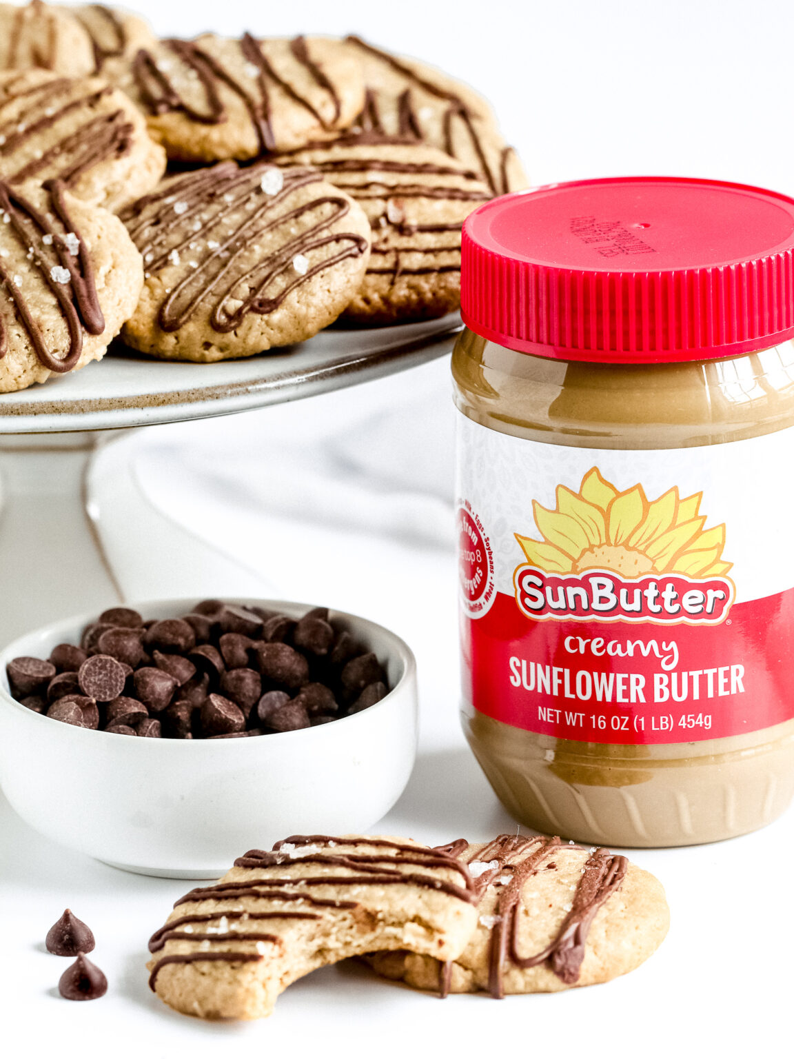 Easy Chewy Sunflower Butter Cookies Vegan Gluten free, Nut free