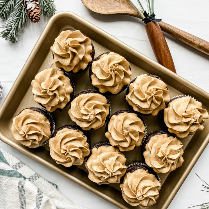 Vegan Gingerbread Cupcakes with Molasses Buttercream