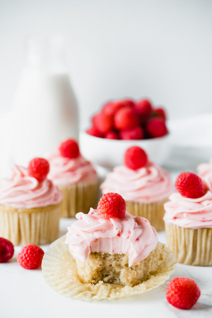 Vegan Raspberry Buttercream Vanilla Cupcakes