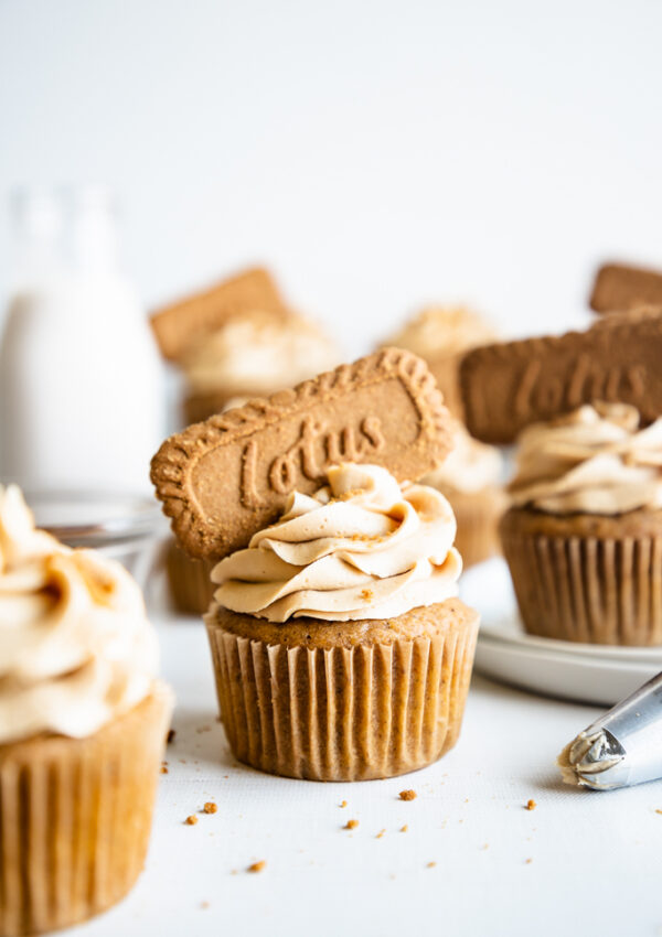 Pumpkin Biscoff Cupcakes with Biscoff Buttercream (eggless, dairy free)