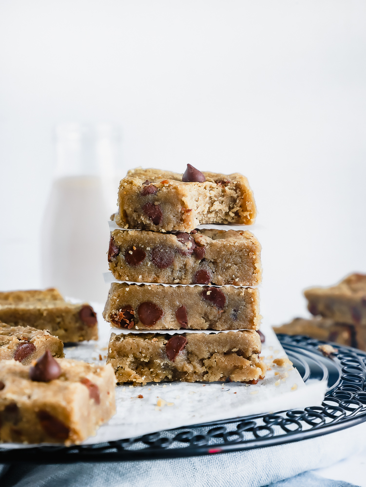 Stacked SunButter Blondies (vegan, nut free, gluten free)