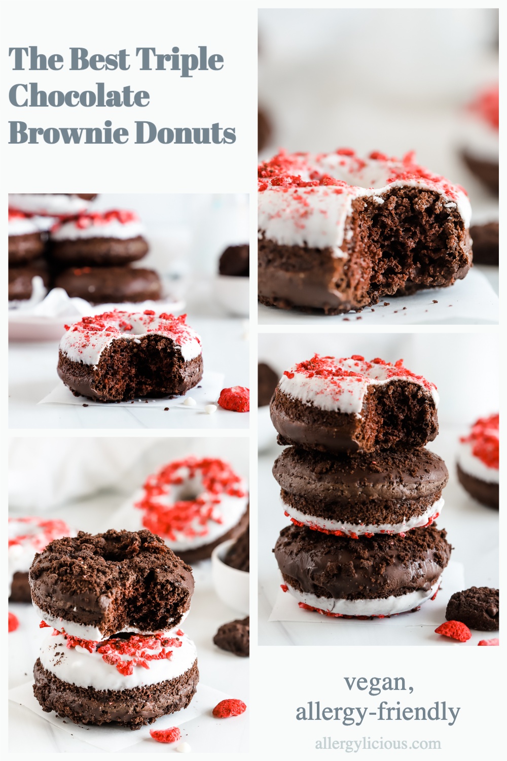 The Best Brownie Donuts with Double Chocolate Glaze Allergylicious